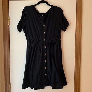 Black Button Dress